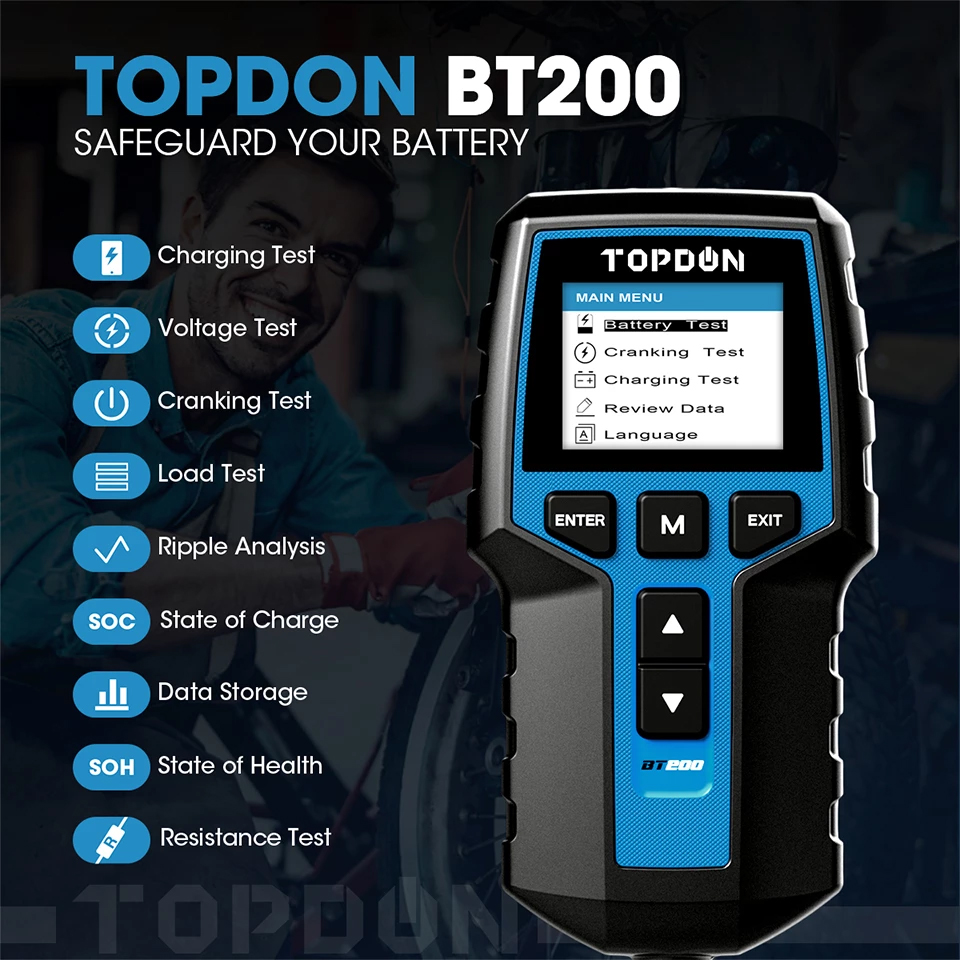TOPDON BT200 12V 24V car battery tester